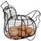 Chicken Egg Basket Holder - 26 ZCm Chicken Shape Egg Storage Container,Wire Egg Basket Black,Egg Collecting Basket,Egg Baskets For Kitchen Worktops,Chicken Shape Rustic Chicken Egg Holder,