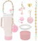 YISKY Accessori di Stanley Cup, Stanley Cup Accessori Set, Stanley Borraccia Accessori, Protezione in Silicone per la Stanley Cup, Stanley Cup Spill Stopper, per Stanley Cup 800 e 1100 ml (Rosa)