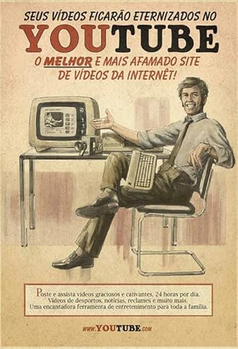 mrdeco Cartel de madera 12 x 18 cm YouTube Retro Nostalgie Cartel de madera