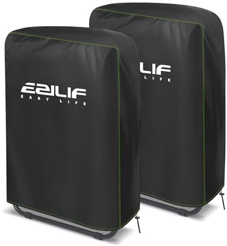 Ezilif Garden Chair Covers Waterproof, 2PCS Oxford Garden Chair Covers Outdoor, 70 x 110cm, Windproof Anti-UV Dustproof Garden Folding Reclining Chair Cover with Drawstring and Storage Bag (2 Pieces)
