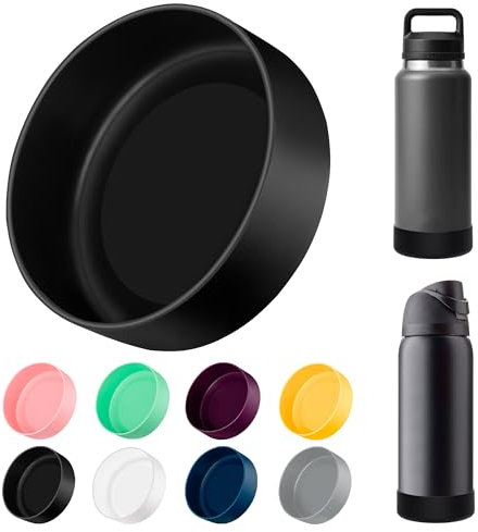 Bluwing Protective Silicone Boot for YETI Rambler Bottle 26oz, Silicone Sleeve for Owala 32oz, Anti-Slip Bottom Sleeve, BPA Free(Black)