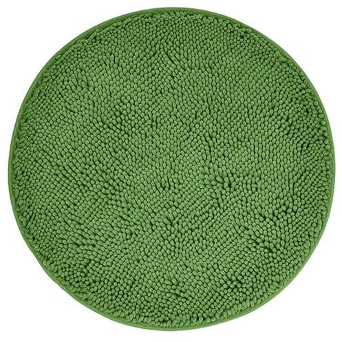 Insun Tapis de Bain Rond en Chenille, Tapis de Douche Absorbant Antidérapant Vert forêt 60 cm