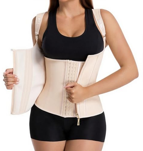 ZCJ Fajas Reductoras Mujer Cinturilla Reloj de Arena - Faja Colombiana Postparto Moldeadora Abdomen con Soporte Lumbar y Ajuste Fuerte