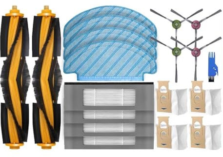 Compatible avec les pièces d'aspirateurs robots Yeedi Vac Hybrid/Vac Max/Vac 2 / Vac 2 Pro/Vac Station, brosse latérale principale, filtre, vadrouille, sac à poussière(Set G)