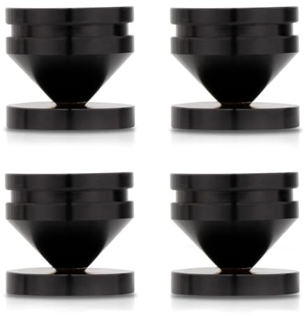 Koolenry 4PCS Speaker Stand Feet Foot Pad Aluminium Alloy Metal Shock-Absorbing Cone Floor Foot Nail CD Player Stand M23*20 A