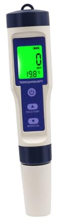 KOMBIUDA Aquarium Salzgehalt Messgerät Salzwasser Tester mit LCD Präzise und Schnell Geeignet für Aquarium Schwimmbad und Aquakultur Leicht und Robust