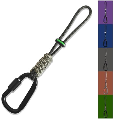 Paracord nyckelring/karbinhake klämma – Jaymokes D-ring metallkrok för vattenflaska, nyckel, ryggsäckar och mer (1, grön-F01)
