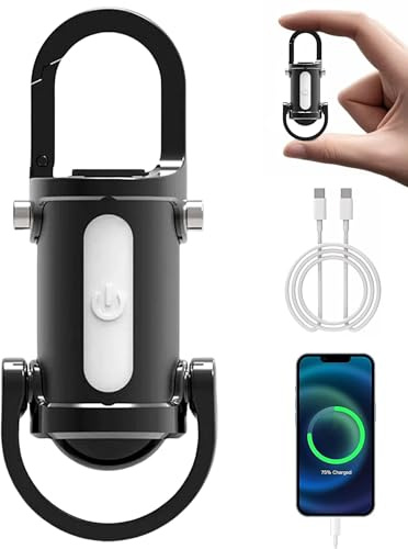 Micacorn Mini Linterna Llavero LED 1200 Lúmenes, Linterna Llavero LED Recargable USB, IPX5 Impermeable con Banco de Energía, para Camping Exteriores