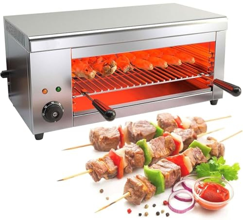 ZHIGUANYUN Griglia salamandra da 2000 W, griglia elettrica per raclette per Formaggio Fuso, per Montaggio a Parete o su Piano di Lavoro 50℃-300℃ per Formaggio e Carne