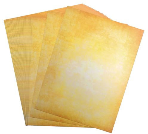 100 Blatt Vintage Papier Briefpapier, Urkundenpapier A4 Bedruckbar, Altes Papier für Inkjet & Laser Drucker, Briefpapier Edel, Pergamentpapier Zum Bedrucken für Zertifikate, Einladungen, Hochzeit Menü