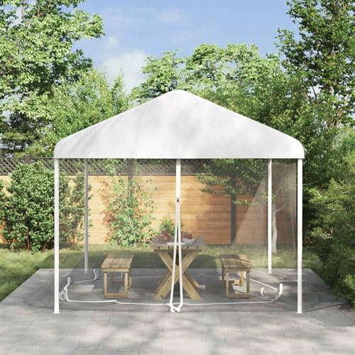 Ordellia Zanzariera per Gazebo in Poliestere 220 Mesh Bianco 4x3x2 mt con Zip e per Terrazzo Balcone Esterno