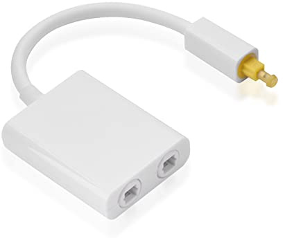 Eboxer Dual Port Toslink Digital Optischer Audio Splitter Adapter Audiokabel 1 in 2 aus für DVD CD Computer usw.(schwarz,weiß)(Weiß)