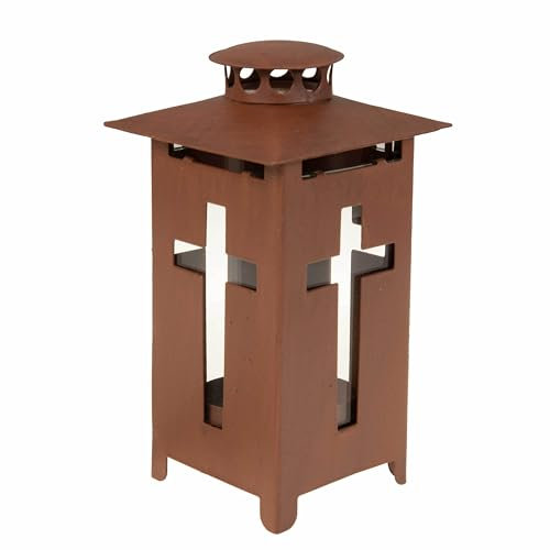 SIDCO Grablaterne Rost Grablicht Windlicht Rostdekor Grablampe Grabdeko Laterne Metall