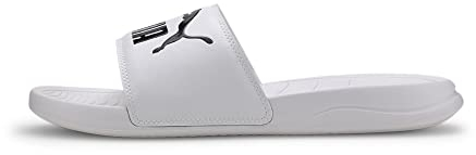 Puma Unisex Adults Popcat 20 Slide Sandals, Puma White-Puma Black, 49.5 EU