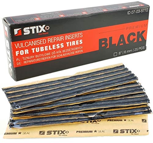 Vulkanisierungsstreifen 25 Streifen Schwarz Reparaturstreifen 6mm Pannenset Reifen PKW LKW Nachfüllstreifen