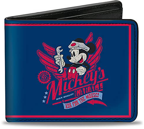 Buckle-Down Herren Faltbörse Mickey Mouse Geldbörse, Micky Maus, 10.1 cm x 8.89 cm
