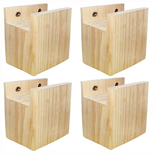 RHUAFET 4 Stück Möbelerhöher Betterhöhung Tischerhöher Elefantenfuß Bed Riser aus Holz, Hochwertiges Massivholz, Erhöhung um 10 cm (10 x 2.5 x 10 cm)