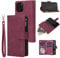 QLTYPRI Case for iPhone 13 Pro, Large Capacity Leather Wallet Case 6 Card Holder & 1 Zipper Pocket Kickstand Wrist Strap Magnetic Case for iPhone 13 Pro - Red