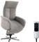 CAVADORE TV-Sessel Juba mit Akku / Pflegeleichter Fernsehsessel mit Aufstehhilfe + elektrisch verstellbarer Relaxfunktion / 2 E-Motoren / 75 x 112 x 82 / Soft Clean Bezug, Silber