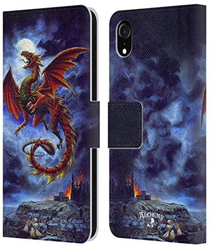 Head Case Designs Officially Licensed Alchemy Gothic Whitby Wyrm Dragon Leather Wallet Case Compatible With Apple iPhone XR
