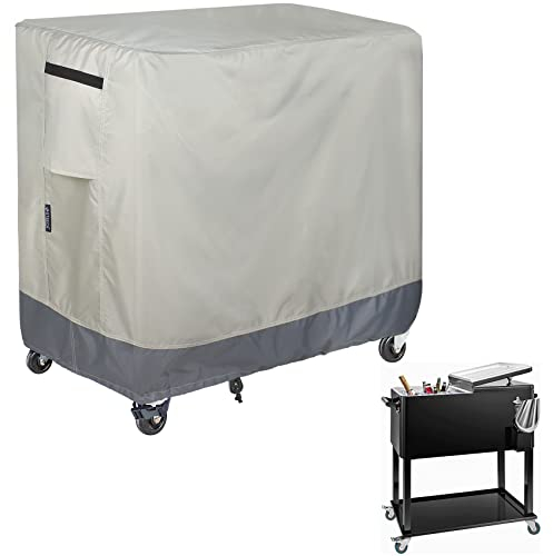 STEECA Waterproof Cooler Cart Cover Fits 65-80 Quqrt Patio Party Ice Chest Rolling Cooler, 32L x 18W x 32H inch