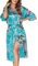 Lovasy Bademantel Damen Satin Japanisch Kimono Jacke Damen mit Gürtel Sexy Morgenmantel Leicht Pyjama für Hochzeit Braut Party,Lake Blue,L