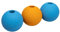 Amazon Basics Apportierbälle aus Gummi zum Spielen für Hunde, 6.35 cm (3 Stück), Blau, Orange