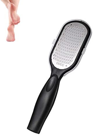 Ponceuse à Pied en Acier Inoxydable, Lime à pied, Lime à Pied en Acier Inoxydable, Râpe à pédicure Peau morte Poncer Pieds à poncer Outil de soin (Noir)