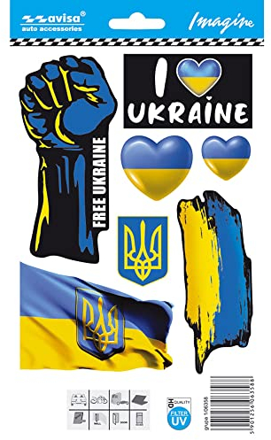 Avisa AutoTattoo Aufkleber I Love Ukraine/mini Collection - 12,5x17,1cm