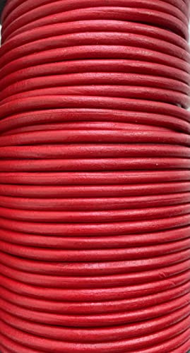 4mm Round Quality Real Cows Leather Red Leather Cord Jewellery Making Cord Thread Wire String Thong (4m)