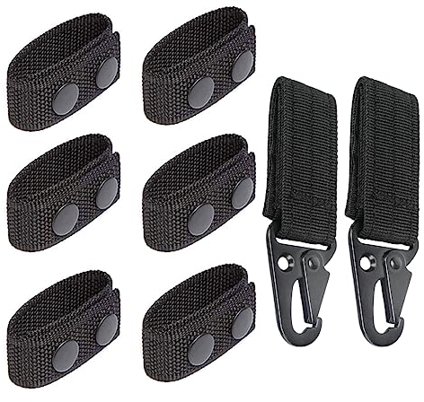 WeddHuis 8 Stück 10 Stück Duty Belt Keeper Gürtelhalter Security Taktischer Gürtel Polizei mit 2 Stück Gürtel Karabiner aus Nylon Gürtel Keeper für Camping Wandern Sportarten