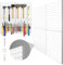 PegBoard, 4 Pack Metal Peg Board Panels Pegboards Wall Organizer with Bent Frame Large Heavy Duty Peg Board for Walls Home, Garage Tool Storage, Office Organization, Craft Room, Kitchen (White)
