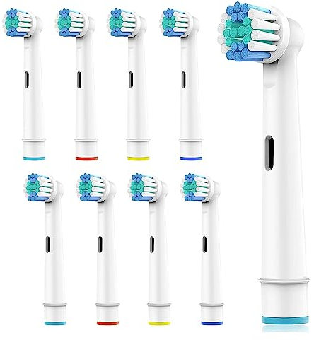 Ph Pro Heat Aufsteckbürsten Kompatibel mit Oral B - Zahnbürstenaufsatz - Ersatzbürsten - Zahnbürste Elektrische Aufsätze - Bürstenköpfe Weiße - 8 Stück Zahnbürstenköpfe für Tiefenreinigung.