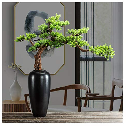 HASMI Künstliche Bonsai Simulation Willkommen Kiefer Wohnzimmer Bonsai Neues Jahr Desktop Home Möbel Haus Gefälschte Kiefer Zypresse Ornamente Handwerk Geschenke Künstliche Pflanze
