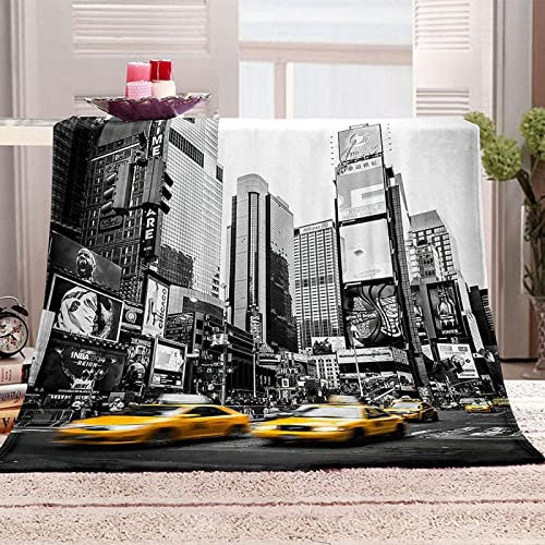 okoikfc Kuscheldecke Flauschig 180x200 cm 3D New York Decke Fleecedecke - Wohndecke, Sofadecke XL, Decke Couch Blanket, Kuscheldecke Große, Sofa überwurfdecke