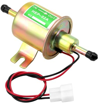 QWORK® Pompe à carburant en laiton 12 V, pompe essence electrique, modèle HEP-02A, pour essence et diesel