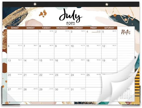 Tischkalender 2024 - 12 Monate großer Tischkalender von Jan. 2024 - Dez. 2024, 43,2 x 30,5 cm, Tischkalender 2024 mit 2 Eckenschutz, linierte Blöcke mit Julianischen Daten, perfekter Tischkalender