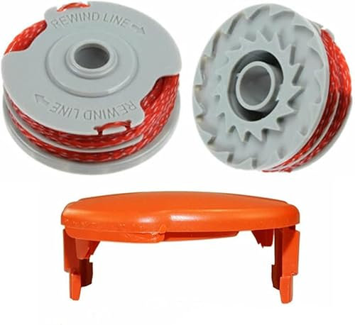 Lot de 2 bobines de fil pour débroussailleuse Flymo Contour 500 Power Plus 500 et 500XT avec couvercle de bobine