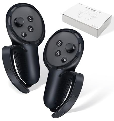 AIPINQI Controller Grips Cover Kompatibel mit Meta Quest 3 Zubehör, Einstellbare weiche Handschlaufe Passt, Anti-Throw Silikon Grips Cover Protector mit Knuckle Straps, Einstellbare Knuckle Strap