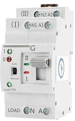 Interruptor eléctrico G2R 2P ATS, interruptor de transferencia Manual, bobina de 110V 220V, interruptor tipo PC, energía de la ciudad al generador 63A (Size : 110V, Color : G2R 2P 63A)