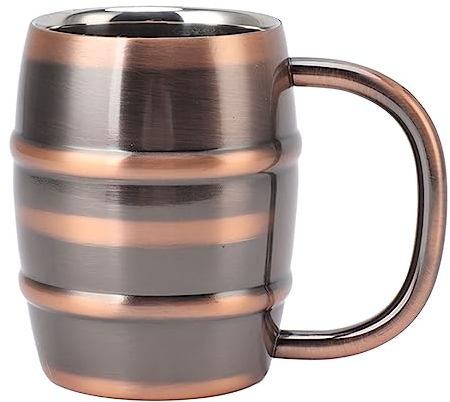 Stainless Steel Coffee Mug, Classic Beer Stein Double Wall Insulated Travel Cup Vacuum Coffee Cup Metal Mug with Handle for Home(Bronze)