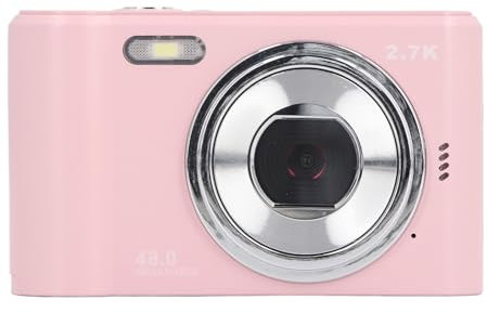 Digitalkamera mit 44 MP IPS-Bildschirm, 1080P-Vlogging-Kamera mit Blitz, Autofokus, Wiederaufladbar, Ideal für Studenten (Rosa)