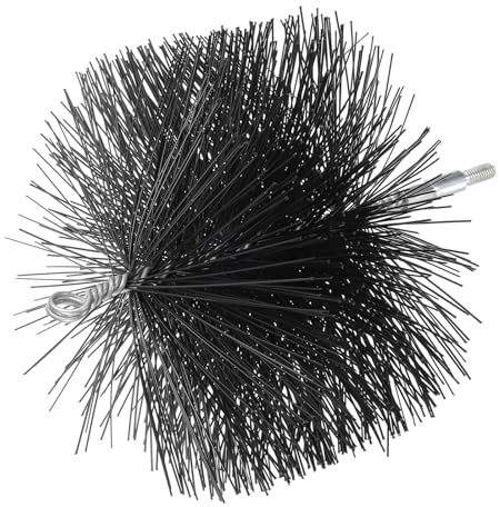 PATIKIL 7 Wire Chimney Cleaning Brush, Polypropylene Round Chimney Sweep Brush with M6 Fitting for Fireplace Burning Stove Tent Dryer Pipes, Silver