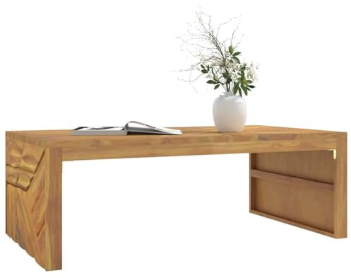 Generisch Couchtisch 110x60x38 cm Massivholz Teak,jiangboyue-4009315