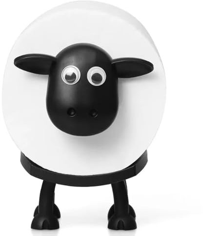 Porta carta igienica a forma di pecora, con stampa di pecore nere, divertente porta carta igienica autoportante da bagno, supporto per carta velina, montaggio a parete, per mensola del bagno, tavolo,