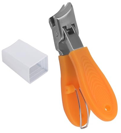 Slanted Nail Clippers, Wide Jaw Opening Anti-Splash Angled Thick Nail Clippers Ingrown Toenail Fingernail Nail Cutter Trimmer Pedicure Manicure Tool for Men Women (Orange)