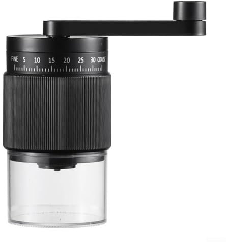 Manual Conical Burr Coffee Grinder with 35 Customizable Settings for Perfectly Ground Beans (Black)