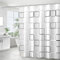 NICOLA Bathroom Shower Curtain, 180x200 cm Waterproof Shower Curtain, Extra Long Drop Black White with 12 Hooks