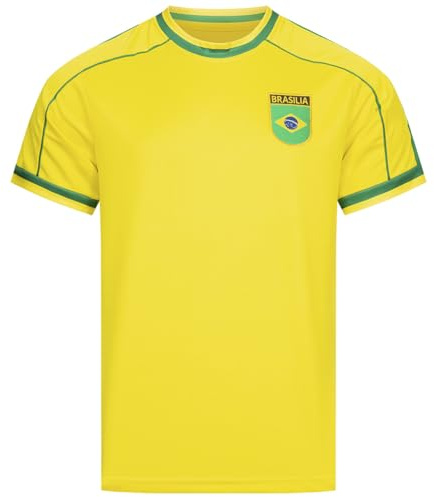 JELEX Retro History Herren Trikot | mit eingesticktem Logo & Kurzarm | Nostalgie-Design für Fußballfans | ideal für Sammler (DE/NL/SE/PL, Alphanumerisch, XL, Regular, Regular, Brasilien)