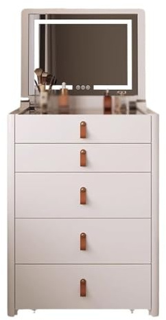 ksjdieunf Schminktisch Frisiertisch aus Massivholz, Schminktisch im cremefarbenen Stil, moderner Aufbewahrungsschrank for Schlafzimmer, integriert Waschtisch Zum Anziehen